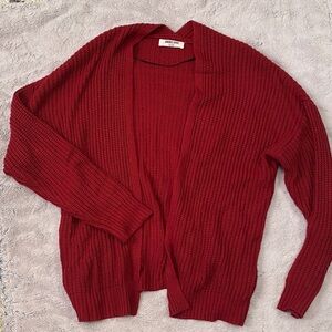 Double Zero Red Open-Front Cardigan